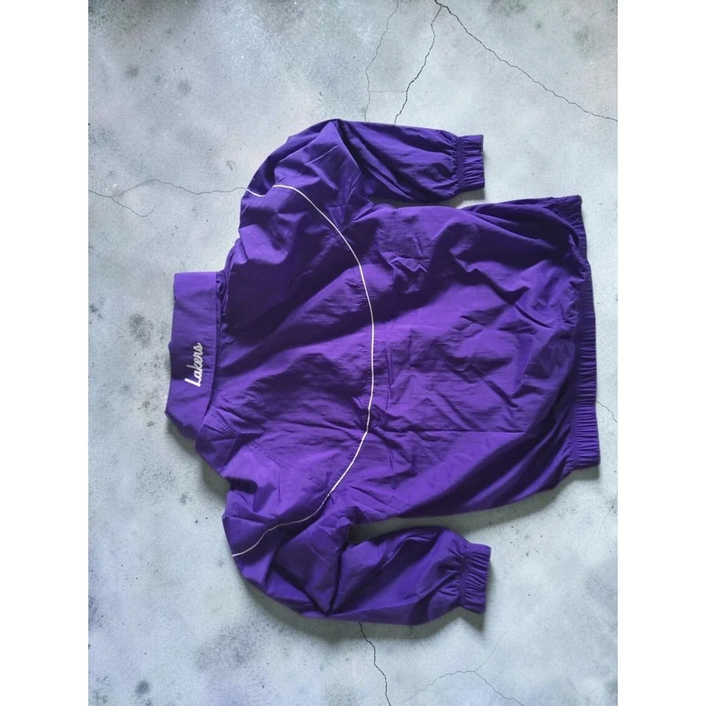 Nike LA Lakers NBA DriFIT Purple Windbreaker Jacket Men Sz Medium Anorak 1/4 Zip